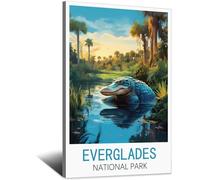 HYBFQXELL Poster vintage sur toile représentant le parc national des Everglades, paysage (30 x 45 cm) - Décoration murale moderne pour chambre à coucher