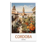 HYBFQXELL Posters/affiches de voyage vintage de Cordoue, Espagne, paysage, affiches et impressions sur toile pour décoration murale moderne pour chambre à coucher (50 x 75 cm)