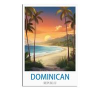 HYBFQXELL Posters de voyage vintage sur toile de la République dominicaine, affiches et impressions d'art mural moderne pour chambre à coucher (20 x 30 cm)