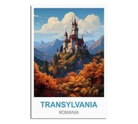 HYBFQXELL Posters de voyage vintage sur toile de Transylvanie, Roumanie, affiches et impressions d'art mural moderne pour chambre à coucher (30 x 45 cm)