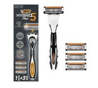 Hybrid 5 Flex Rasoir Rechargeable pour Homme Manche et Recharges 5 Lames en Nanotech Titane - Boîte de 1+3