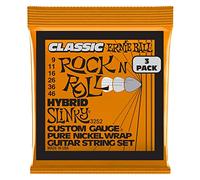 Ernie Ball – Cordes pour guitare électrique – Hybrid Slinky Classic RnR Nickel pur – Pack de 3 9-46