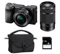 Hybride Sony appareil photo hybride alpha 6400 noir + 16-50 + 55-210 + sac + sd 8 go