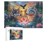Hybride unicorne-Dragon dans Le Coucher de Soleil de la mer étoilée Puzzle 300 Pièces pour Adolescents 14+ Activité du W nd Raisonnement Logique Cadeau pour 300 PCS