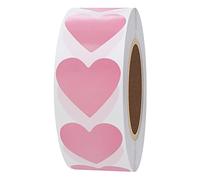 hybsk CODE de couleur rose à pois 30 mm étiquette Adhésif Stickers Coeur Love Papier naturel 1000 étiquettes par rouleau 1 roll rose