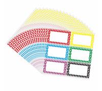 Hybsk Lot de 20 feuilles d'étiquettes autocollantes colorées pour vêtements, 6 couleurs