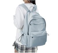 HYC00 Sac à Dos Scolaire Unisexe pour Collège et Lycée - Cartable Léger pour Ordinateur Portable 14 Pouces - Casual Daypack Bleu