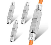 Hycago Lot de 4 connecteurs de câble réseau LSA CAT 7 sans outil, connecteurs RJ45 Cat7, connecteurs STP, coupleur montable sur le terrain, adaptateur d'extension pour câble de pose LAN, câble