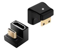 Hycago Mini HDMI to HDMI 180 Degree Angle Adapter, 2PCS 8K@60Hz 48Gbps UHD2.1 for Camera/Laptop/Tablet/HDTV/Projektor