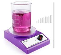 HYCC Agitateur magnétique, Agitateur magnétique 3000 RPM, Plaque d'agitation pour liquide de 3 litres, Agitateurs de laboratoire avec 7PCS stir bar Set et stir bar Retriever