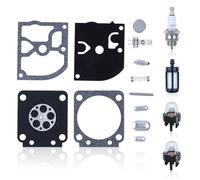 Hyceker Réparation de Carburateur Kit pour Stihl FS55 FS120 FS200 FS250 FS300 FS350 SH55 SH85 BG 45 46 55 65 85 pour Zama RB-89, avec Poire d'amorçage, Filtre à Carburant, Bougie d'allumage