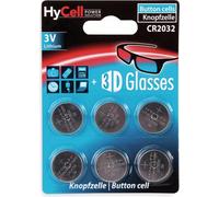 HyCell Lot de Piles Plates CR2032 (6 pces) - Piles Bouton pour clés de Voiture, horloges, bips de Parking, systèmes d'ouverture de Garage, etc. - Piles universelles résistantes à Haute capacité