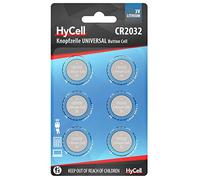 HyCell Lot de Piles Plates CR2032 (6 pces) - Piles Bouton pour clés de Voiture, horloges, bips de Parking, systèmes d'ouverture de Garage, etc. - Piles universelles résistantes à Haute capacité