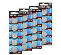 HyCell Piles Bouton CR2450 3V 540 mAh (20 pièces) - Piles Plates Standard résistantes et de Haute qualité - Piles Boutons pour système d'ouverture à Distance, Calculatrice, Jouet électronique, etc.