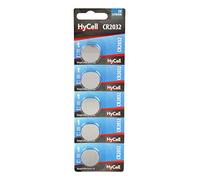 HyCell Piles Bouton Lithium CR2032 3V 200 mAh (Lot de 5) - Piles Plates Standard résistantes et à Longue durée de Vie - Piles Boutons pour Montre, télécommande, tensiomètre, etc.
