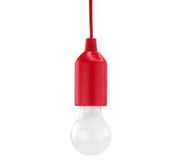 HyCell Pull Light avec tirette, incl. piles AAA (1 pce) - Lampe LED portative rouge - Lampe mobile pour le jardin, la remise, le camping, la tente, le grenier, l'armoire ou comme décoration de fête