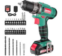 Hychika 12V Visseuse Devisseuse Sans Fil Avec Batteries, 30Nm Perceuse Visseuse, 21+1 Réglages De Couple, 25 Accessoires, 2 Vite