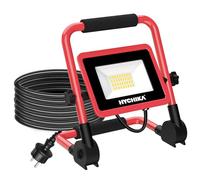 HYCHIKA 30W Projecteur de Chantier LED Portable, 3500LM, 6500K Blanc, IP65 Imperméable, Rotation à 360°, Super Brillante, Câble de 2 m avec Prise
