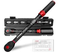 HYCHIKA ynamométrique 1/2", Précision ±2%, 40-220Nm | Double Échelle Nm/ft-lb, 72 Dents avec Adaptateur 3/8", Prolongateur et Douilles 17/19/21mm, pour Voiture, Moto et Camion