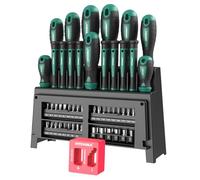 HYCHIKA Jeu de Tournevis Magnétique 51 Pièces, avec Outils de Précision | Ce lot de tournevis plats et cruciformes est idéal pour le bricolage, les meubles, PC et lunettes.
