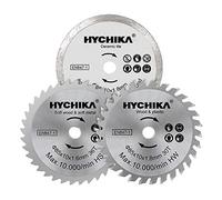 HYCHIKA Lame Scie Circulaire, 3pcs Lames de Scie Circulaire 85x10, Diamètre: 85 mm, Mandrin: 10 mm, HC/HS/Diamond 4500 tr/min