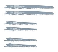 HYCHIKA Lame Scie Sabre 240mm, 6pcs Lames de Scie Sabre pour Bois, Bambou, PVC, Cloisons Sèches, Convient à Toutes les Scies Sabre