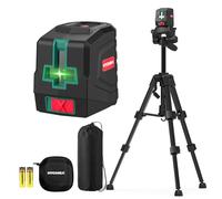 HYCHIKA Niveau Laser 360 Autonivelant avec Trépied - Vert Laser Croix Ligne Verte, Mode Manuel/Auto, Filetage 1/4", 2 Piles AA & Housse de Transport pour Bricolage et Décoration