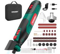 HYCHIKA Outil rotatif sans fil 8V 2,0Ah batterie, 5 vitesses max 30000 tr/min. Kit 145 accessoires avec affûteuse pour tronçonneuse et lampe LED. Pour ponçage, polissage, coupe, perçage, gravure DIY