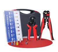 HYCHIKA Pince a Sertir, Automatique 3 en 1 Pince à Dénuder, Pince Sertir avec 1200PCS Cosse Electrique, 0.25-10mm²(AWG 24-8) Bornes, Pinces à Sertir à Cliquet, Pince à Sertir les Cosses de Fils