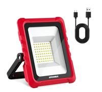 HYCHIKA Projecteur LED Rechargeable,20W 2000 lumens 6500K, Avec Ports De Charge Usb Et De Type C, Étanchéité IP65,adapté au camping et aux chantiers de construction