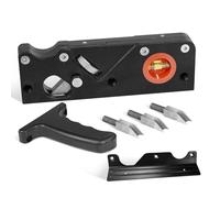 HYCHIKA Rabot Bois, Raboteuse à Chanfreiner avec 4 Têtes de Coupe 45°/3/5/6mm, Poignée Ergonomique, Bulles de Repérage, Rabot à une Main pour les Travailleurs du Bois, Menuisiers, ébénistes