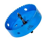 Scie Cloche 125 mm, HYCHIKA Couteau De Trou En Hss M42 Bi-métal Pour Bois, MéTal Souple Et Plastique (Plaques De Gypse Et Cloison SèChe), Avec Foret SéParable Et Clé Allen