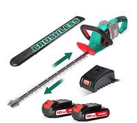 HYCHIKA Taille-haie sans fil 36 V Lames double action Absorption des chocs Ouverture des dents 26 mm Poignée rotative ergonomique Pour tailler les haies et les buissons