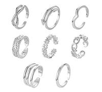 Hyclam Bagues d'orteil réglables pour femme - Or rose et argent - Hypoallergénique - Bijoux de doigt et de pied