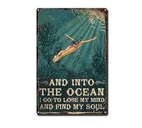 HYCLAM Plaque en métal « In The Ocean I Go to Lose My Mind and Find My Soul Restoring Ancient Ways Wine Cellar The Hotel The Wall Decor Painting » 20,3 x 30,5 cm