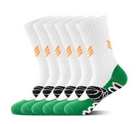 HYCLES Lot de 6 paires de chaussettes de basket-ball en coton respirant pour garçons et filles pour football, rugby, tennis de 6 à 16 ans, 02# Blanc x 6, 13-16 ans