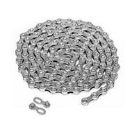 Hycline Chaîne de vélo 9 vitesses, 116 maillons 1/2" x 11/128", acier forgé spécial pour vélo de course sur route, montagne, argent