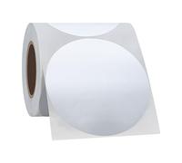 Hycodest Lot de 200 étiquettes rondes vierges inscriptibles de 7,6 cm - Étiquettes circulaires blanches pour prix et vente de garage (feuille argentée)