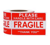 Hycodest Lot de 300 autocollants fragiles avec inscription « Please Handle with Care Thank You » - 5,1 x 7,6 cm