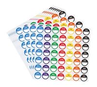Hycodest Lot de 490 étiquettes autocollantes pour jours de la semaine 7 couleurs 25 mm
