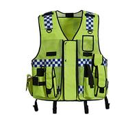HYCOPROT Gilet De Sécurité Réfléchissant Engrener Haute Visibilité Premium Utilitaire Résistant de Construction de Police de la Circulation Tactique Réglable avec Multi Poches (Jaune)