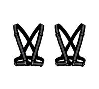 HYCOPROT Gilet de sécurité réfléchissant pour adultes / enfants, veste de gilet de travail réglable haute visibilité, équipement de sport haute visibilité pour le jogging, pack de 2 (Noir)