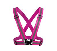 HYCOPROT Gilet de sécurité réfléchissant réglable haute visibilité pour l'extérieur, la course de nuit, le cyclisme, la randonnée, le vélo, la moto, la promenade du chien, les hommes, (1 pièce) rose