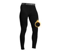 HYCOPROT Pantalon Thermique Homme sous-Vêtements Longs Thermique Hiver Leggings Fonctionnels de Ski Toison Intérieure Chauds Hommes (L, Noir)