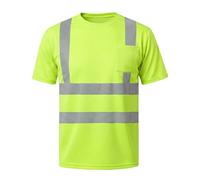 HYCOPROT T-Shirt Haute Visibilité Gilet de Sécurité Réfléchissant Respirant Léger Chemise à Manches Courtes Vêtements de Travail Chemises à Manches Courtes