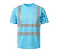 HYCOPROT T-Shirt Haute Visibilité Gilet de Sécurité Réfléchissant Respirant Léger Chemise à Manches Courtes Vêtements de Travail Chemises à Manches Courtes
