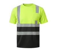 HYCOPROT T-Shirt Haute Visibilité Gilet de Sécurité Réfléchissant Respirant Léger Chemise à Manches Courtes Vêtements de Travail Chemises à Manches Courtes
