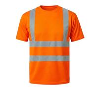 HYCOPROT T-Shirt Haute Visibilité Gilet de Sécurité Réfléchissant Respirant Léger Chemise à Manches Courtes Vêtements de Travail Chemises à Manches Courtes