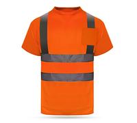HYCOPROT T-Shirt Haute Visibilité Gilet de Sécurité Réfléchissant Respirant Léger Chemise à Manches Courtes Vêtements de Travail Chemises à Manches Courtes