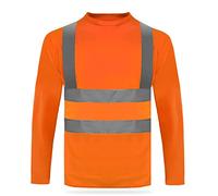 HYCOPROT T-Shirt Réfléchissant à Manches Longues Gilet de Sécurité Haute Visibilité Maille Respirante, T-Shirt Réfléchissant Léger et Respirant à Séchage Rapide